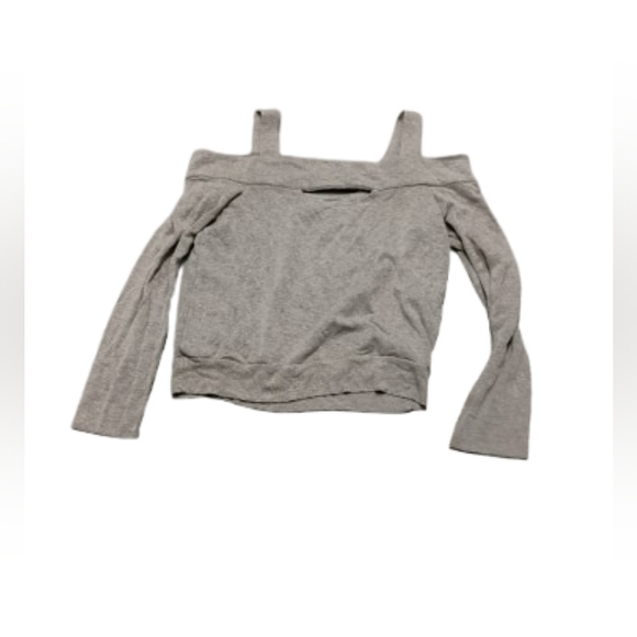 Bailey 44 Women's Cold Shoulder Cutout Gray Sweatshirt Top Sz L - Picture 1 of 4